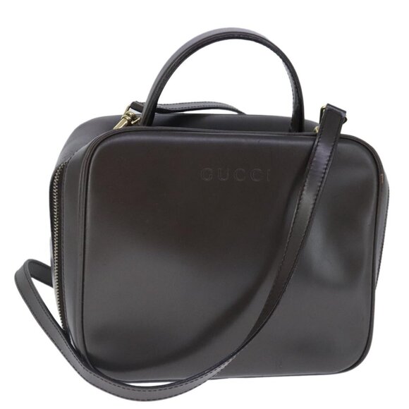 GUCCI Bamboo Hand Bag Leather 2way Brown Gold - Picture 2 of 16